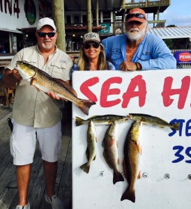 Marianne Moblet and Clint Wilson fished with Sea Hag legend Judge Reiman and found these nice reds and trout. 
