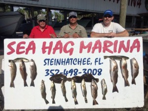 Airboat masters Bill and Kenny Rees gave Cody Hayes a ride and came back with this board full of great eating. 