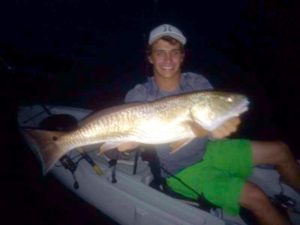 Brett Molzen went kayak fishing at night and found this overslot redfish.