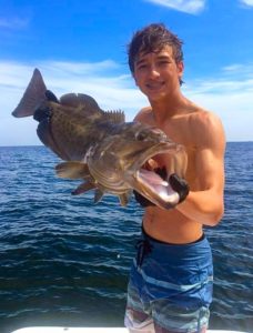 Chase Norwood speared this beautiful gag grouper on the Steinhatchee Reef, which is in state waters. He saw lots of goliath grouper there as well. 