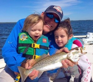 Mark Chupp’s daughters were excited over this trout catch. 