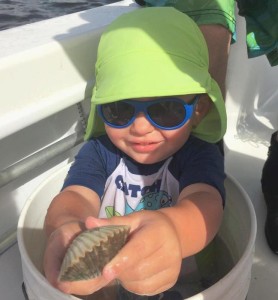 Hunter Keen served as boat boy on his first scallop trip. 